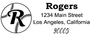 Baseball Outline Script Letter R Monogram Stamp Sample